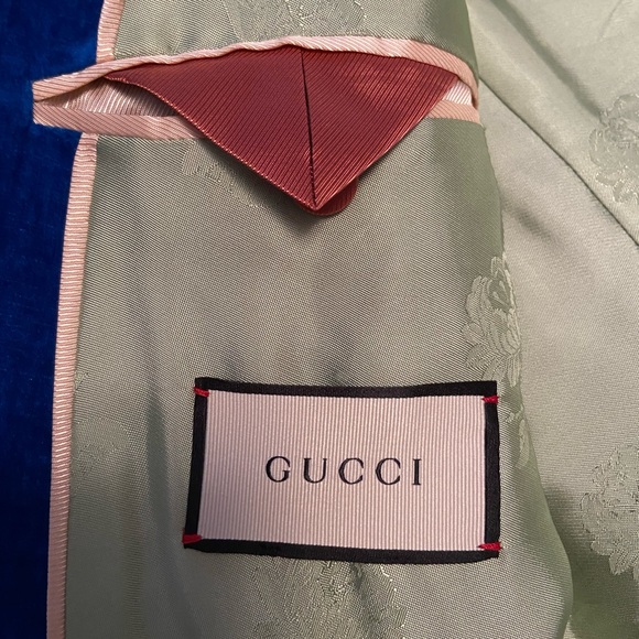 Gucci double breasted blue velvet blazer - Picture 9 of 11